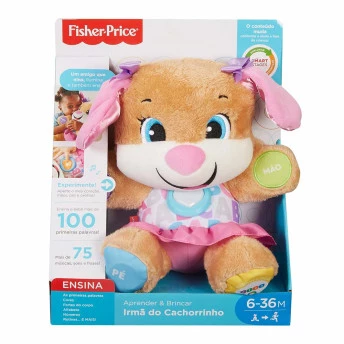 Pelúcia Interativa - Aprender e Brincar - Sis - Cachorrinha - Fisher-Price