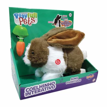 Pelúcia Interativa - PlayFull Pets - Coelhinho Divertido - Toyng