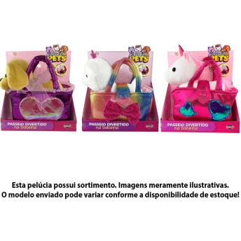 Pelúcia Infantil - PlayFull Pets - Passeio Divertido na Bolsinha - Sortido - Toyng