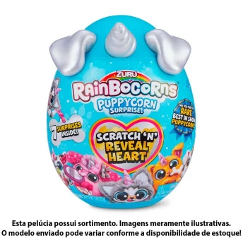 Pelúcia Surpresa - Rainbocorns Puppycorn - Reveal Heart - Fun Divirta-se