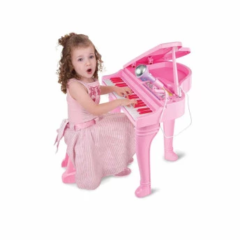 Piano Infantil com Banquinho - Beat Bop - Sinfonia - Rosa - Winfun - Yes Toys