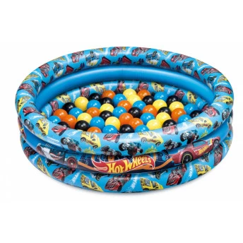 Piscina Infantil Inflável - 2 em 1 - com Bolinhas - 180L - Hot Wheels - Fun