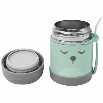 Potinho com Talher - Aço Inox - Térmico - 320ml - Gumy - Verde - Buba
