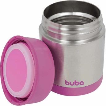 Potinho Infantil - Aço Inox - Térmico - 350ml - Rosa - Buba