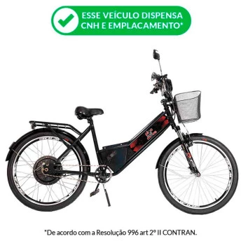 Bicicleta Elétrica - Street PAM - 800w Lithium - Preta - Plug and Move