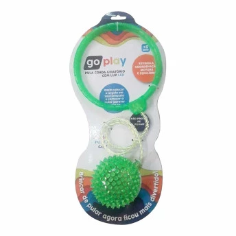 Pula Corda Giratório - com Luz de Led - Go Play - Spin Ball - Verde - Multikids