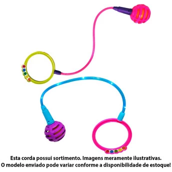 Pula Corda Giratório - Luz - Happy Moves - Sortido - DM Toys