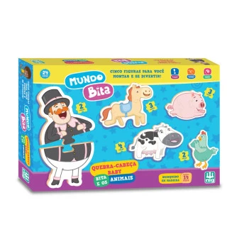 Quebra-Cabeça Baby - 14 Peças - Mundo Bita - Bita e os Animais - Nig Brinquedos