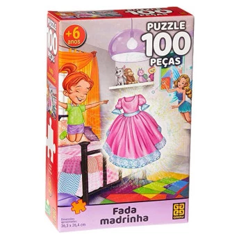 Quebra-Cabeça - 100 Peças - Fada Madrinha - Grow