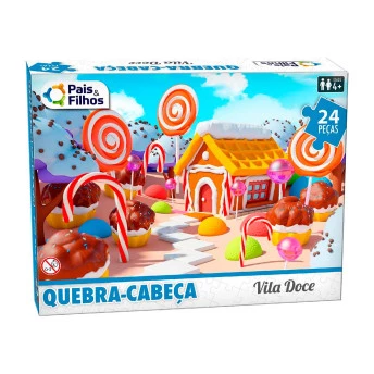 Quebra-Cabeça Infantil - 24 Peças - Vila Doce - Pais e Filhos