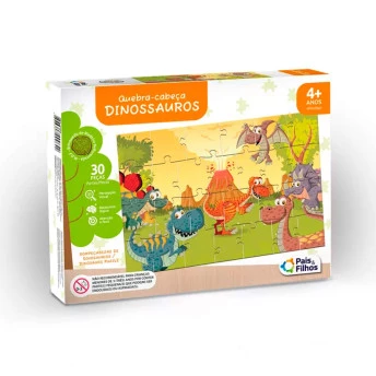 Quebra-Cabeça - 30 Peças – Dinossauros – Pais e Filhos