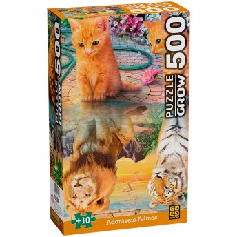 Quebra-Cabeça - 500 Peças - Adoraveis Felinos - Grow