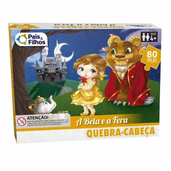 Quebra-Cabeça - 80 Peças - A Bela e a Fera - Pais e Filhos