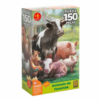 Quebra-Cabeça - 150 Peças - Animais da Fazenda - Grow