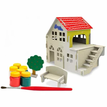 Quebra-Cabeça 3D - 20 Peças - DIY - Casinha para Pintura - Xalingo