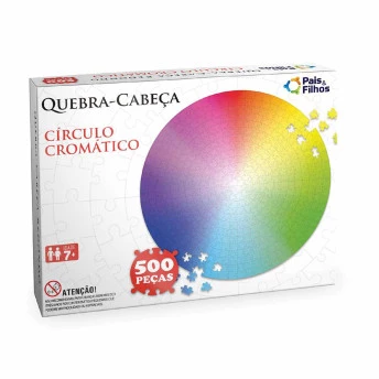 Quebra-Cabeça Redondo - 500 Peças - Círculo Cromático - Pais e Filhos