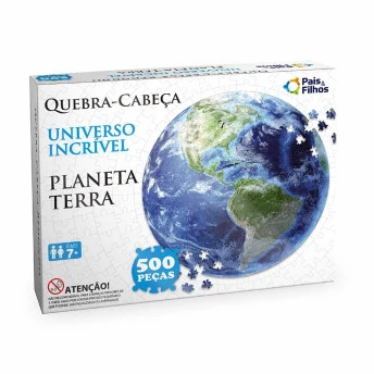 Quebra-Cabeça Redondo - 500 Peças - Planeta Terra - Pais e Filhos