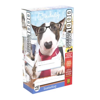 Quebra-Cabeça - 1000 Peças - Instadog - Bull Terrier - Grow