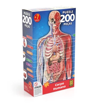 Quebra-Cabeça - 200 Peças - Corpo Humano - Grow