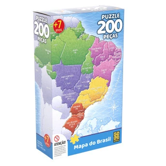 Quebra Cabeça 200 Peças Mapa do Brasil - Grow