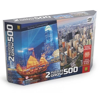 Quebra Cabeça 500 Peças Duplo - Skylines Cosmopolitas - Grow