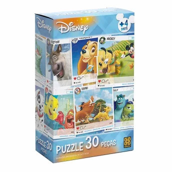 Quebra Cabeça Infantil 30 Peças Disney - Grow