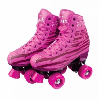 Patins Roller 4 Rodas Rosa Tam 34 A 35 - Fênix