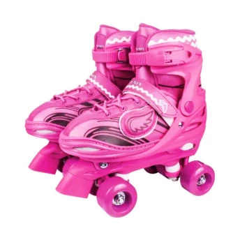 Patins Roller 4 Rodas Com Luz Ajustável Tam 34 A 37 - Fênix
