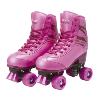 Patins 4 Rodas Ajustável 39 a 42 Roller Skate Rosa -  Fenix