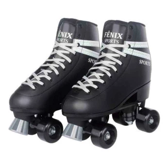Patins 4 Rodas Roller Ajustável 39 a 42 Preto - Fênix