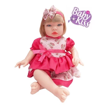 Boneca Interativa - Baby Kiss - Chora e Balbucia - Loira - Sid-Nyl