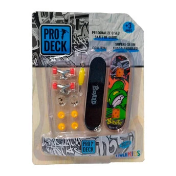 Skate de Dedo - 9 cm - Pro Deck - Monstro Verde - Multikids
