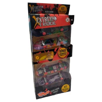Kit Skate de Dedo - 9 cm - Extremo e Radical - 4 Skates - People - Toyng