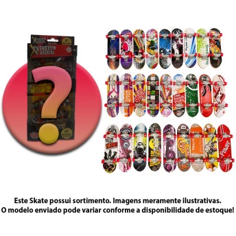 Kit Skate de Dedo - 9 cm - Extremo e Radical - 4 Skates - Sortido - Toyng