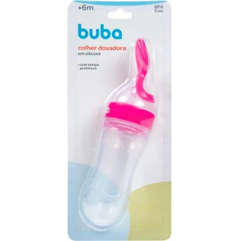 Talher Infantil - Colher Dosadora - 20cm - Rosa - Buba