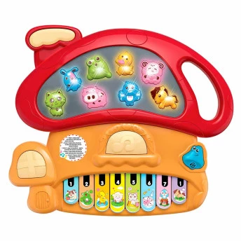 Tecladinho Infantil - Divertido Cogumelo - Vermelho - DM Toys