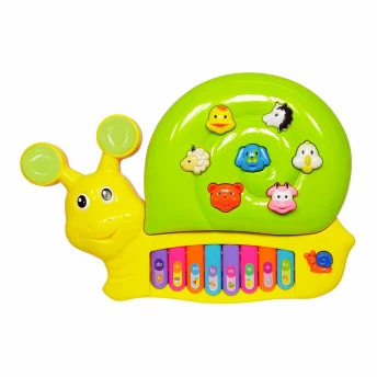 Teclado Infantil Bebê Som e Luz - Teclado Animal - Caracol - Pica-Pau Brinquedos