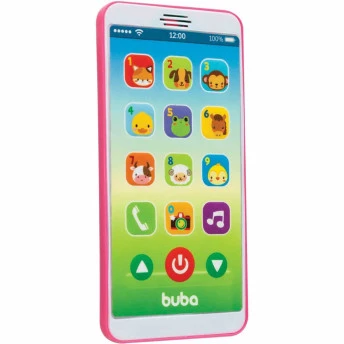 Telefone Infantil com Sons - Celular Baby Phone - Rosa - Buba