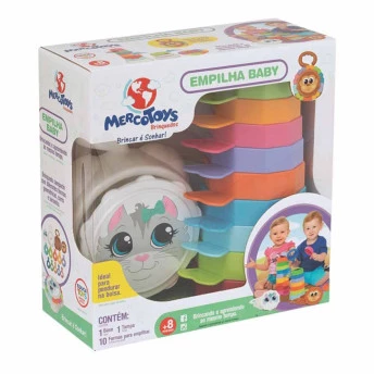 Torre de Empilhar Infantil - Empilha Baby - Gatinho - Mercotoys