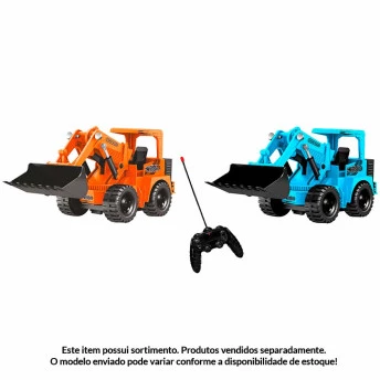 Trator de Controle Remoto - Pá Carregadeira - Sortido - Unik Toys