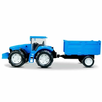 Trator Roda Livre - Traçado Carreta - Azul - Roma Brinquedos