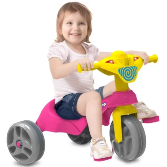 Triciclo Infantil Tico-Tico Club Triciclo Rosa - Bandeirante