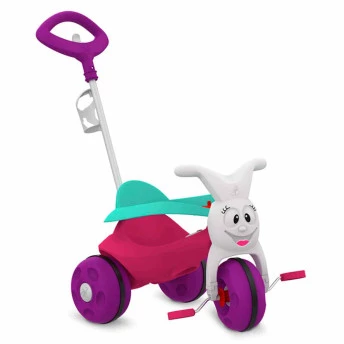 Triciclo Infantil - Passeio e Pedal - Europa - Rosa - Bandeirante