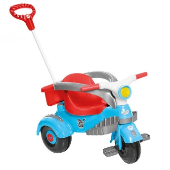 Triciclo Infantil - Passeio e Pedal - Velocita Classic - Azul - Calesita
