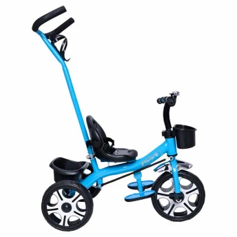Triciclo Infantil com Apoiador - Passeio e Pedal - Azul - Zippy Toys