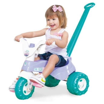 Triciclo Infantil com Empurrador - Lisy Princesa do Gelo - Super Toys