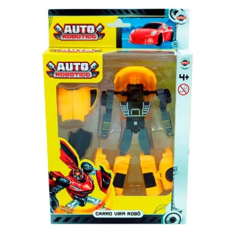 Veículo 2 em 1 - Auto Robótico - Carro Vira Robô - Amarelo - Toyng