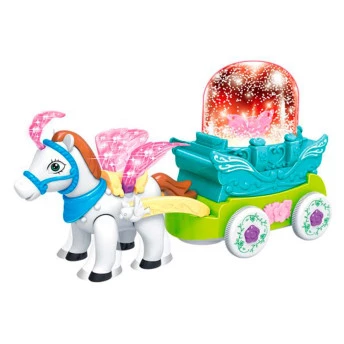 Veículo a Pilha - Bate e Volta Musical Carruagem Neve - DM Toys