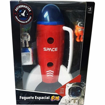 Veículo e Mini Boneco - Astronautas - Foguete Espacial - Fun Divirta-se