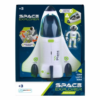 Veículo e Mini Boneco - Space Explorer - Ônibus Espacial - Multikids